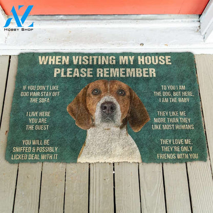 3D Please Remember English Foxhound Dogs House Rules Doormat | Welcome Mat | House Warming Gift