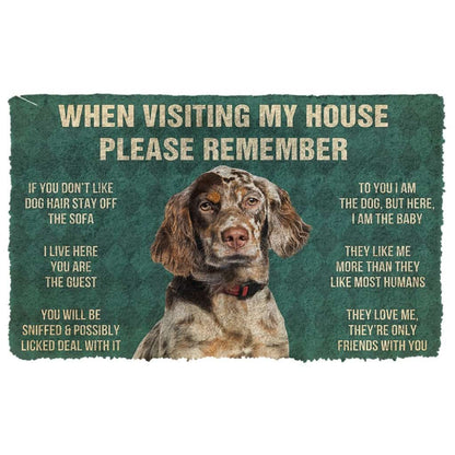 3D Please Remember English Setter Dogs House Rules Doormat