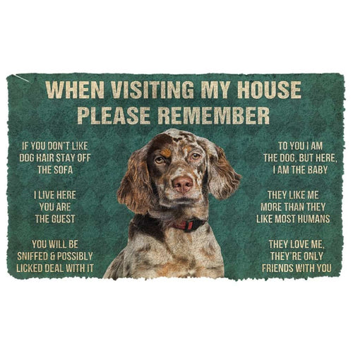 3D Please Remember English Setter Dogs House Rules Doormat