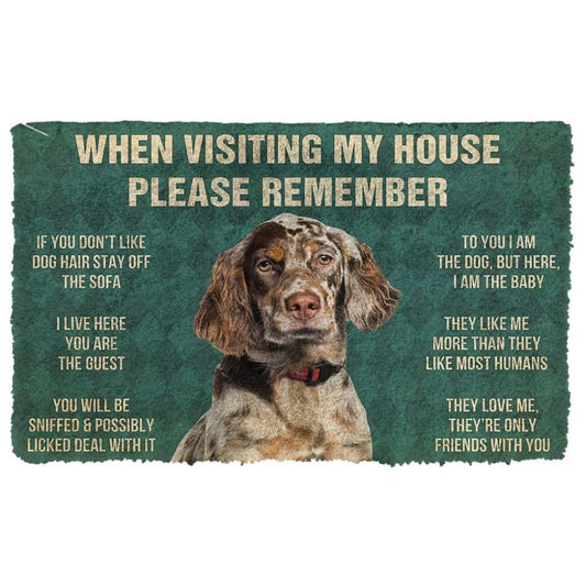 3D Please Remember English Setter Dogs House Rules Doormat
