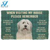 3D Please Remember English Sheepdog House Rules Custom Doormat | Welcome Mat | House Warming Gift