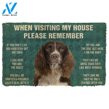 3D Please Remember English Springer Spaniel Dogs House Rules Doormat | Welcome Mat | House Warming Gift