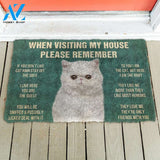 3D Please Remember Exotic Shorthair Cats House Rules Doormat | Welcome Mat | House Warming Gift