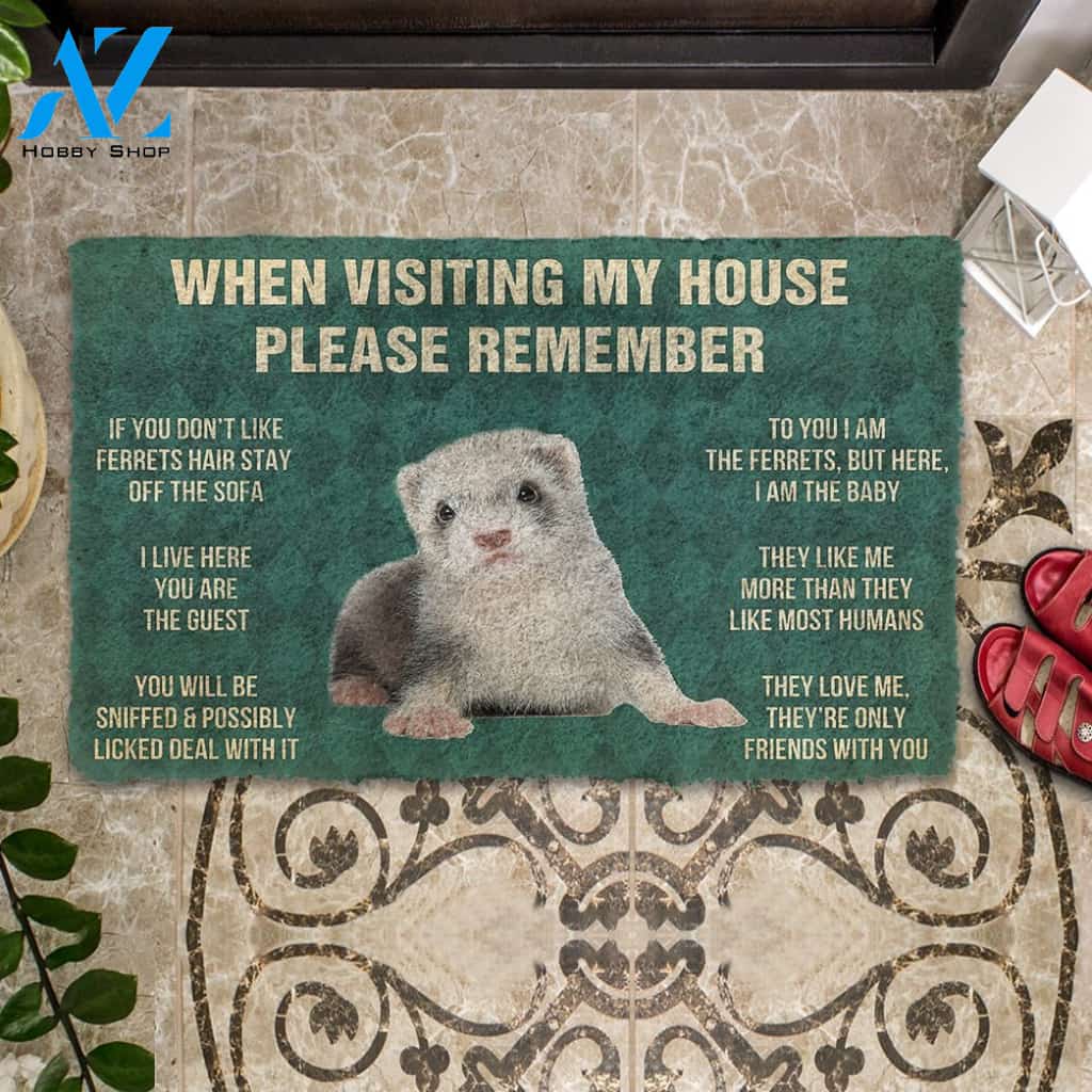 3D PLEASE REMEMBER FERRETS DOORMAT | Welcome Mat | House Warming Gift
