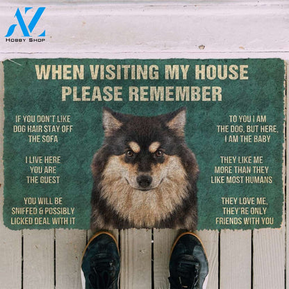 3D Please Remember Finnish Lapphund Dogs House Rules Doormat | Welcome Mat | House Warming Gift