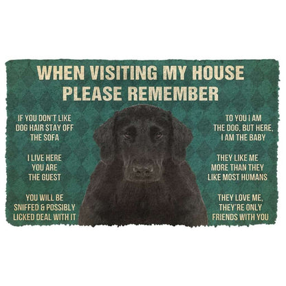 3D Please Remember Flat Coated Retriever Dogs House Rules Doormat