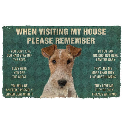 3D Please Remember Fox Terrier Dogs House Rules Doormat