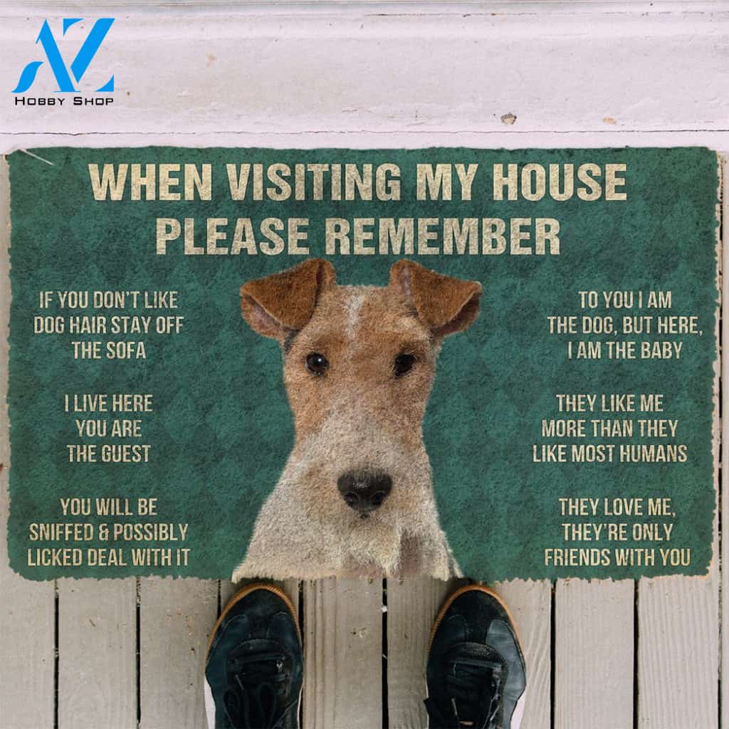 3D Please Remember Fox Terrier Dogs House Rules Doormat | Welcome Mat | House Warming Gift