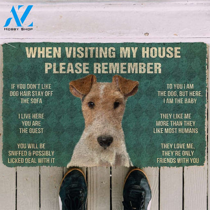 3D Please Remember Fox Terrier Dogs House Rules Doormat | Welcome Mat | House Warming Gift