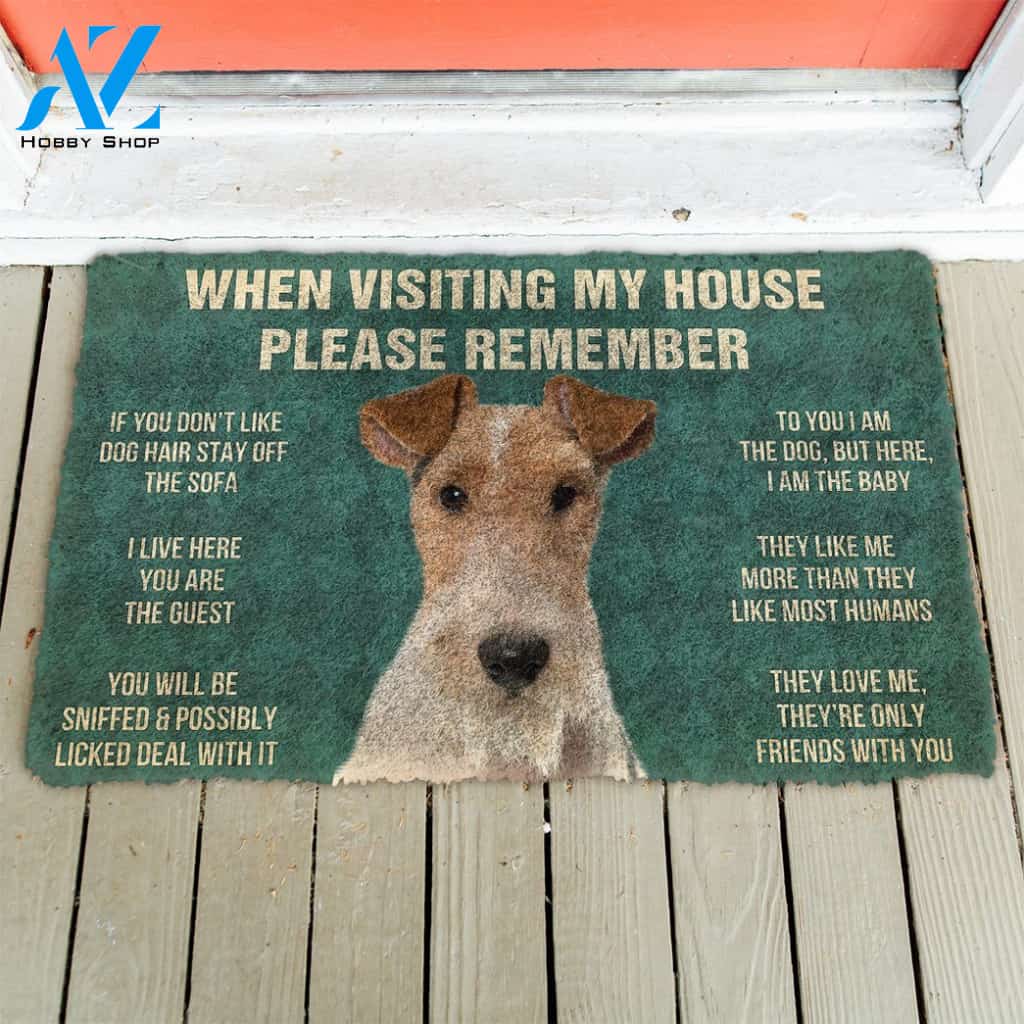 3D Please Remember Fox Terrier Dogs House Rules Doormat | Welcome Mat | House Warming Gift