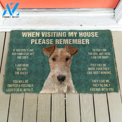 3D Please Remember Fox Terrier Dogs House Rules Doormat | Welcome Mat | House Warming Gift