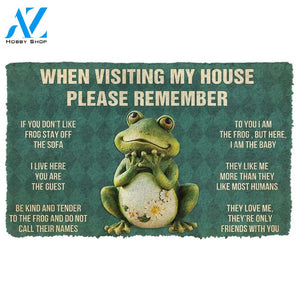 3D Please Remember Frog House Rules Custom Doormat | Welcome Mat | House Warming Gift