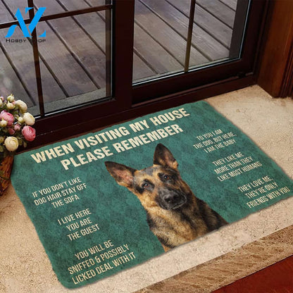 3D Please Remember German Shepard’s House Rules Custom Doormat | Welcome Mat | House Warming Gift