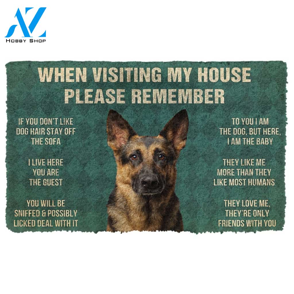 3D Please Remember German Shepard’s House Rules Custom Doormat | Welcome Mat | House Warming Gift