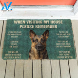 3D Please Remember German Shepard’s House Rules Custom Doormat | Welcome Mat | House Warming Gift