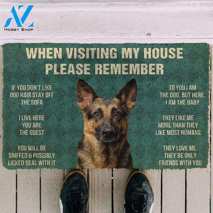 3D Please Remember German Shepard’s House Rules Custom Doormat | Welcome Mat | House Warming Gift