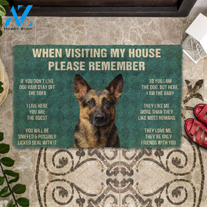 3D Please Remember German Shepard’s House Rules Custom Doormat | Welcome Mat | House Warming Gift