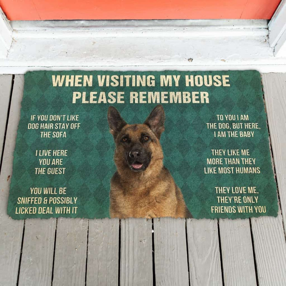 3D Please Remember German Shepherd Dog's House Rules Doormat