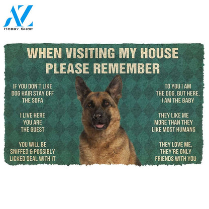 3D Please Remember German Shepherd Dog's House Rules Doormat | Welcome Mat | House Warming Gift
