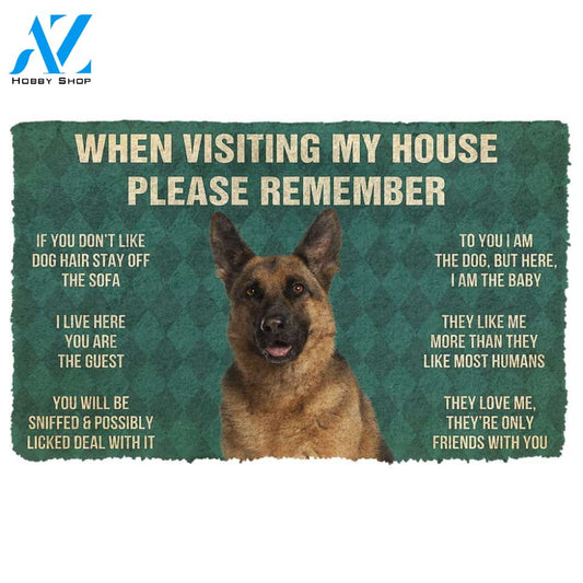 3D Please Remember German Shepherd Dog's House Rules Doormat | Welcome Mat | House Warming Gift