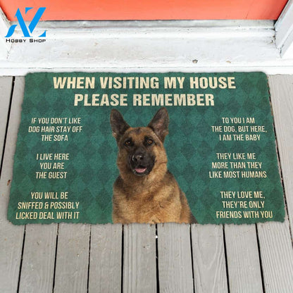 3D Please Remember German Shepherd Dog's House Rules Doormat | Welcome Mat | House Warming Gift