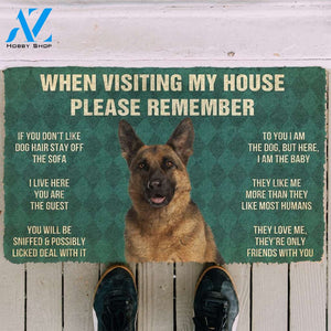 3D Please Remember German Shepherd Dog's House Rules Doormat | Welcome Mat | House Warming Gift
