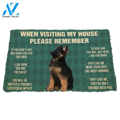 3D Please Remember German Shepherd Puppy Dogs House Rules Custom Doormat | Welcome Mat | House Warming Gift