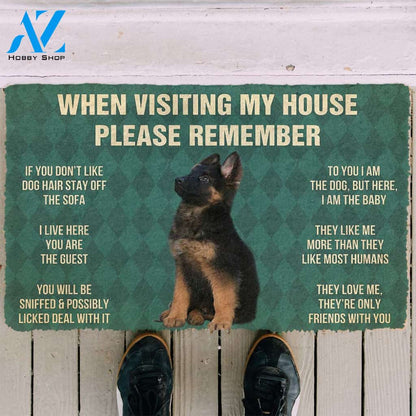 3D Please Remember German Shepherd Puppy Dogs House Rules Custom Doormat | Welcome Mat | House Warming Gift