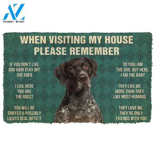 3D Please Remember German Shorthaired Pointers Dog's House Rules Doormat