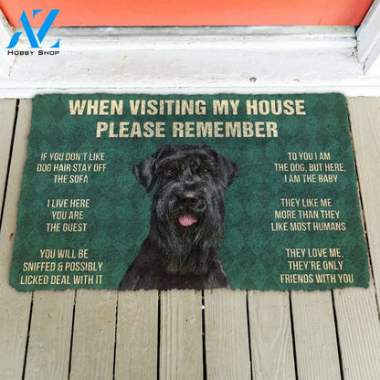 3D Please Remember Giant Schnauzer House Rules Custom Doormat | Welcome Mat | House Warming Gift