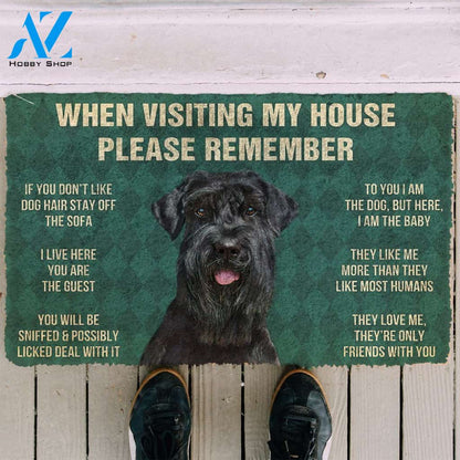 3D Please Remember Giant Schnauzer House Rules Custom Doormat | Welcome Mat | House Warming Gift