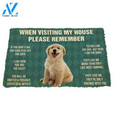 3D Please Remember Golden Retrievier Puppy Dogs House Rules Custom Doormat | Welcome Mat | House Warming Gift