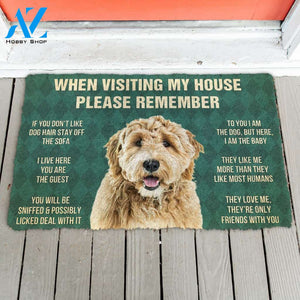 3D Please Remember Goldendoodle Dogs House Rules Doormat | Welcome Mat | House Warming Gift