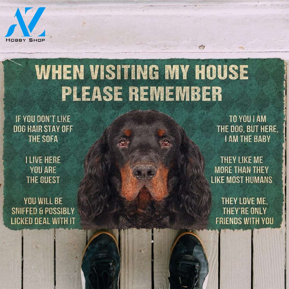 3D Please Remember Gordon Setter Dogs House Rules Doormat | Welcome Mat | House Warming Gift