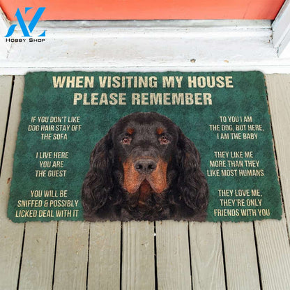 3D Please Remember Gordon Setter Dogs House Rules Doormat | Welcome Mat | House Warming Gift