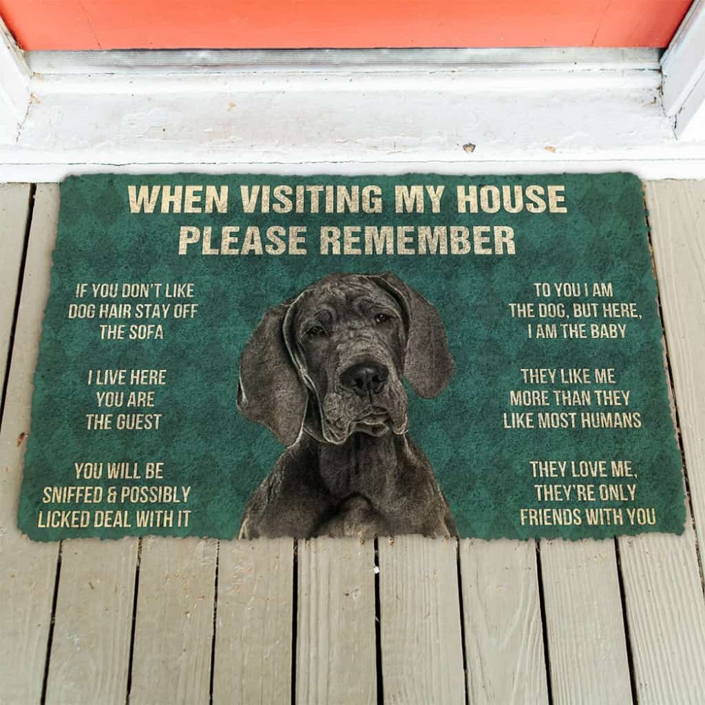 3D Please Remember Great Dane House Rules Custom Doormat