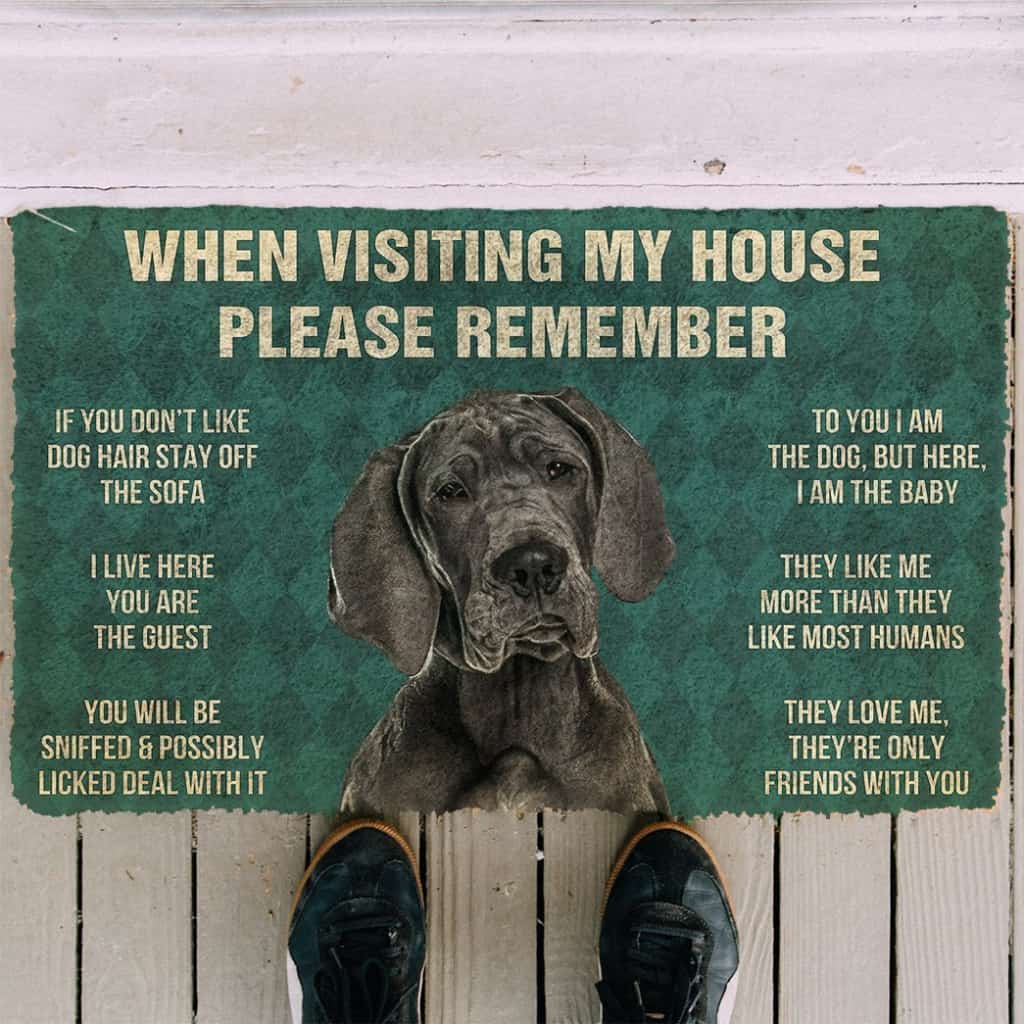 3D Please Remember Great Dane House Rules Custom Doormat