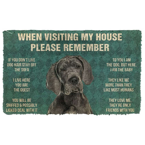 3D Please Remember Great Dane House Rules Custom Doormat
