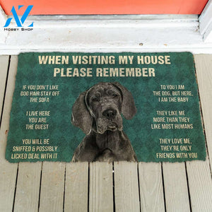 3D Please Remember Great Dane House Rules Custom Doormat | Welcome Mat | House Warming Gift