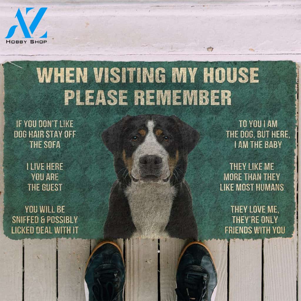 3D Please Remember Greater Swiss Mountain Dogs House Rules Doormat | Welcome Mat | House Warming Gift