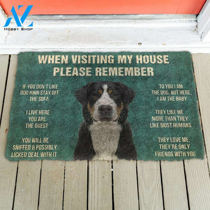 3D Please Remember Greater Swiss Mountain Dogs House Rules Doormat | Welcome Mat | House Warming Gift