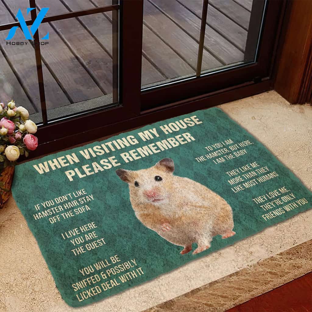 3D PLEASE REMEMBER HAMSTER DOORMAT | Welcome Mat | House Warming Gift