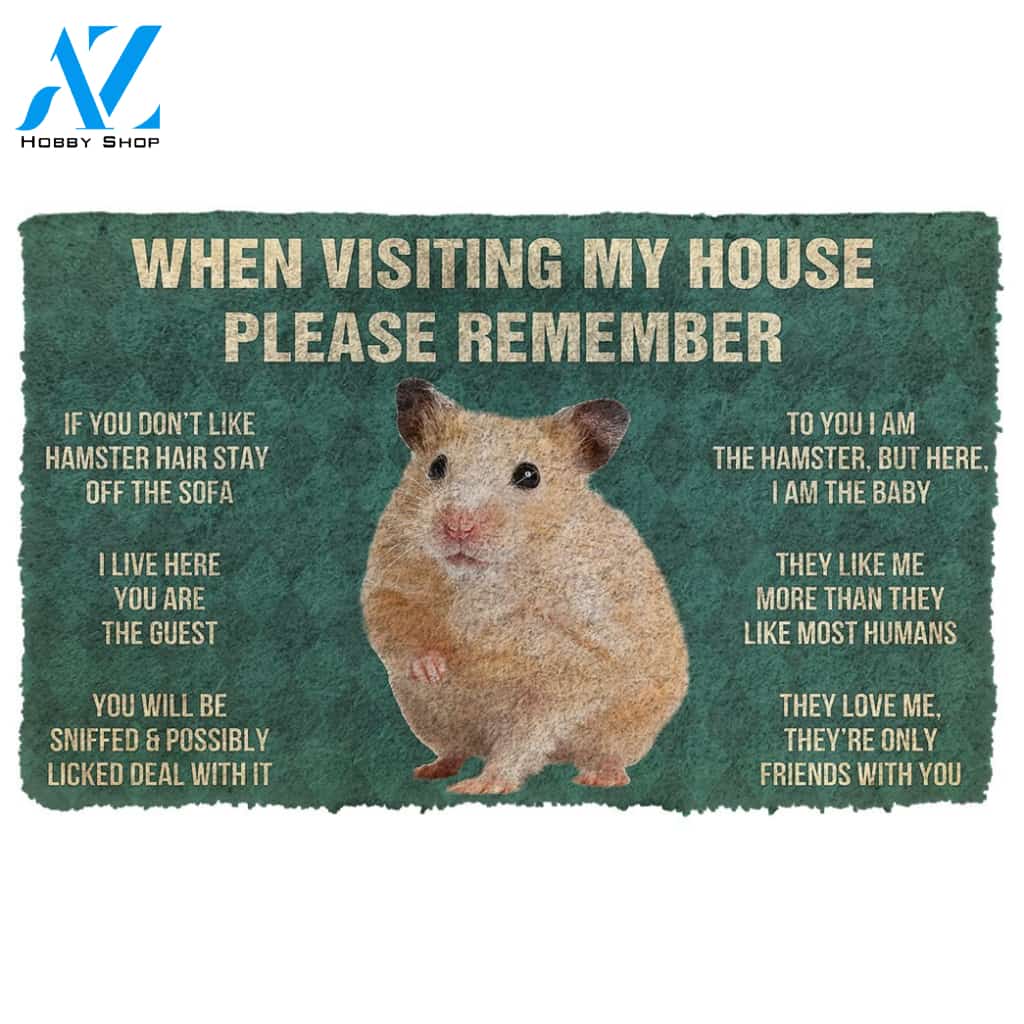 3D PLEASE REMEMBER HAMSTER DOORMAT | Welcome Mat | House Warming Gift
