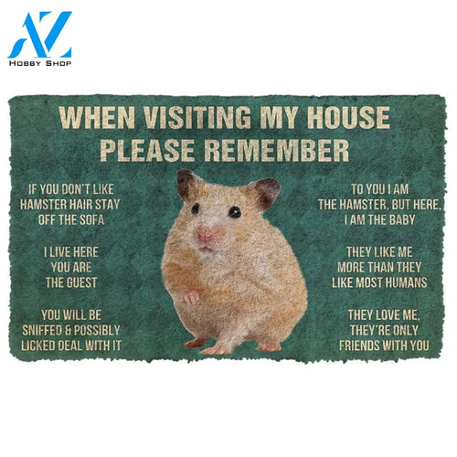3D PLEASE REMEMBER HAMSTER DOORMAT | Welcome Mat | House Warming Gift