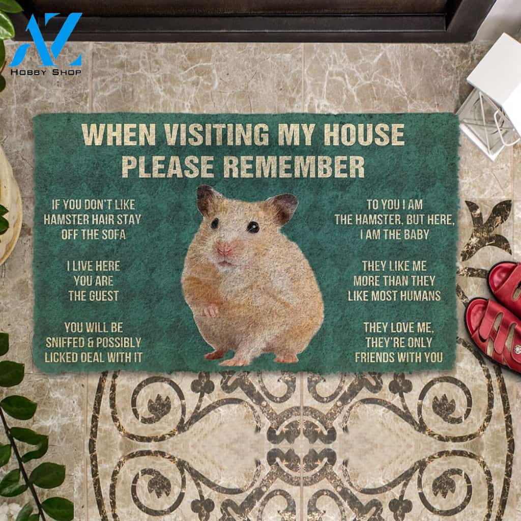 3D PLEASE REMEMBER HAMSTER DOORMAT | Welcome Mat | House Warming Gift