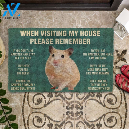 3D PLEASE REMEMBER HAMSTER DOORMAT | Welcome Mat | House Warming Gift