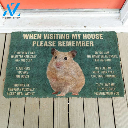 3D PLEASE REMEMBER HAMSTER DOORMAT | Welcome Mat | House Warming Gift
