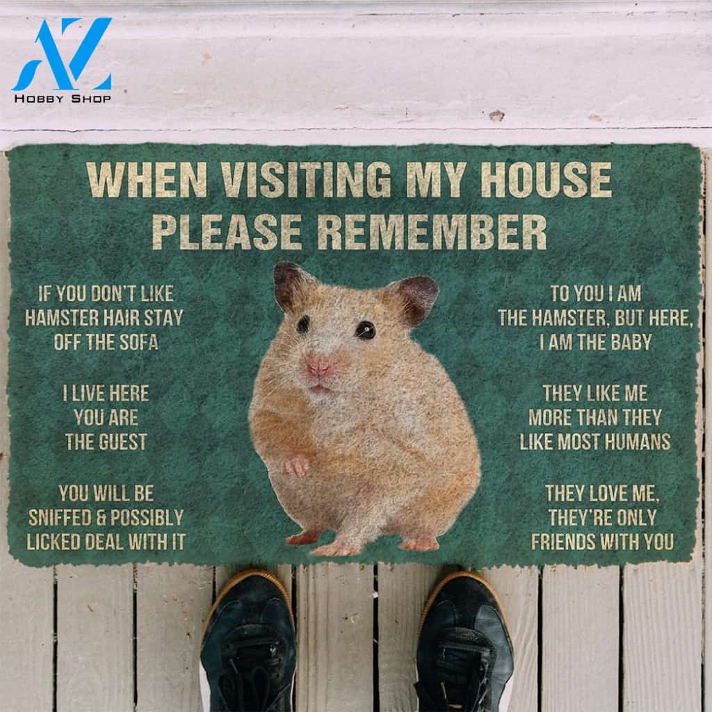 3D PLEASE REMEMBER HAMSTER DOORMAT | Welcome Mat | House Warming Gift