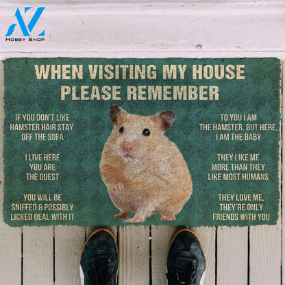 3D PLEASE REMEMBER HAMSTER DOORMAT | Welcome Mat | House Warming Gift