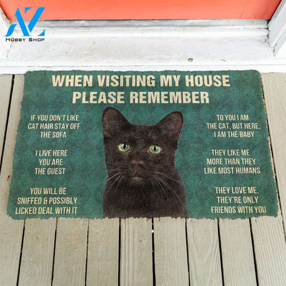 3D Please Remember Havana Brown Cats House Rules Custom Doormat | Welcome Mat | House Warming Gift
